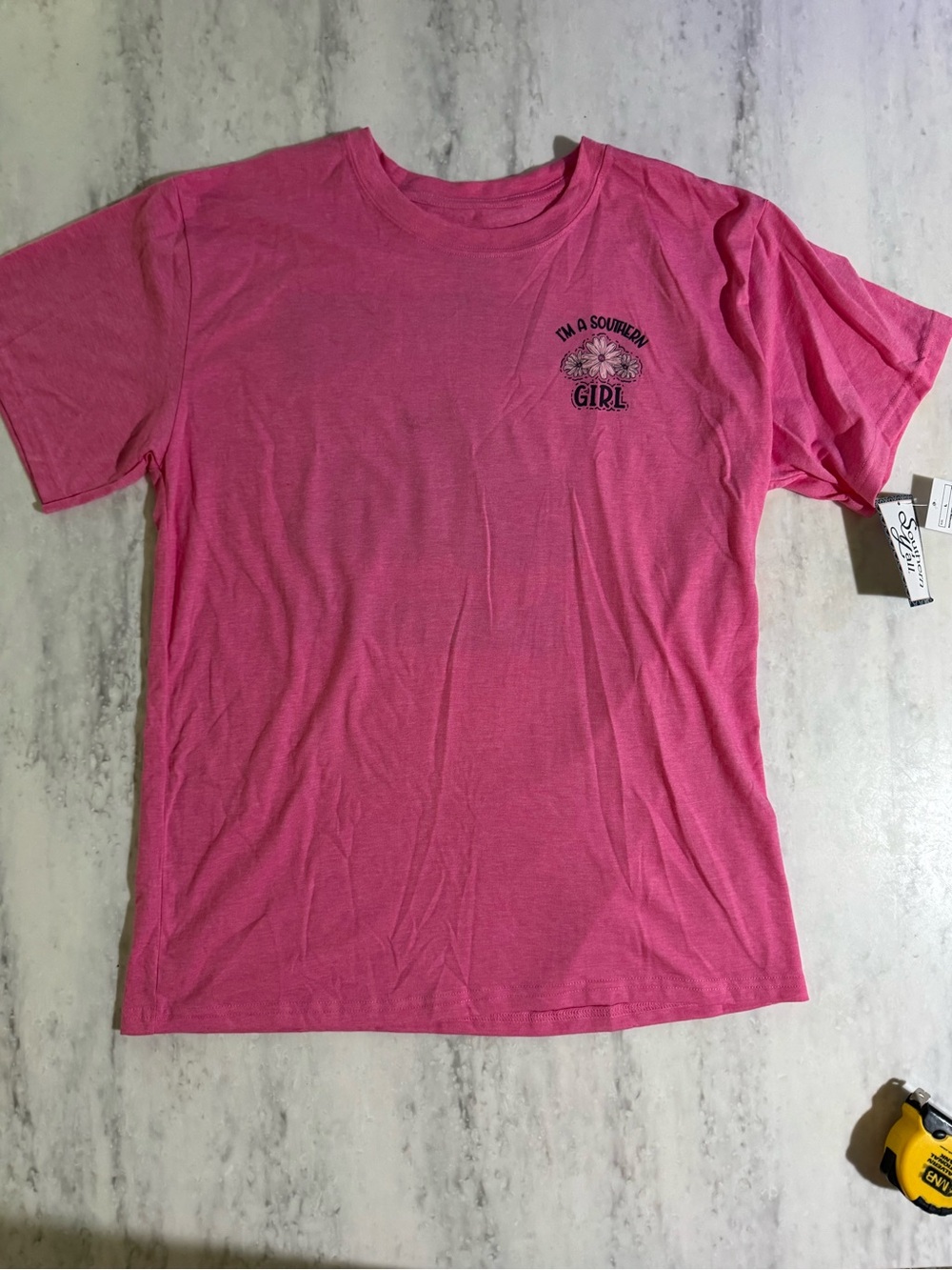 Pink Short Sleeve Tee Southern Girl Strawberry Graphic L